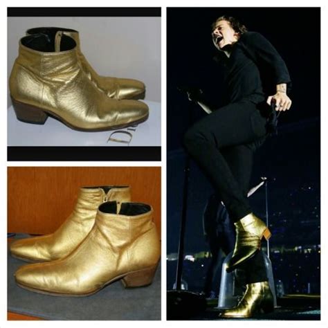 harry styles dior gold boots